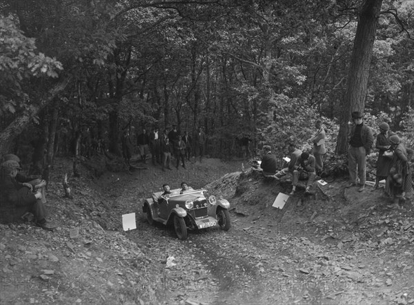 Riley Lynx taking part in a motoring trial, c1930s. Artist: Bill Brunell.