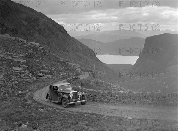 Bentley with Mulliner body of Miss MB Smith competing in the RSAC Scottish Rally, 1936. Artist: Bill Brunell.