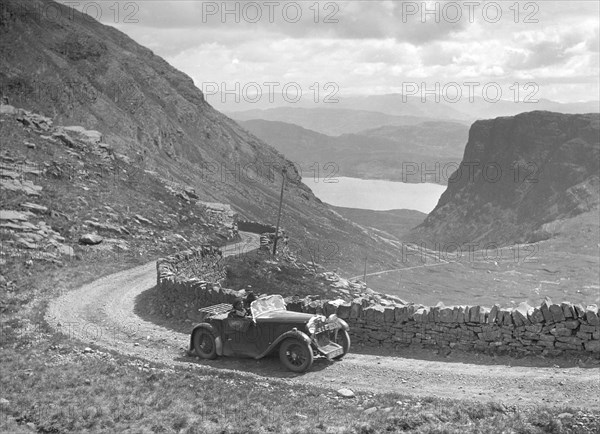 Singer of Miss O Bailey competing in the RSAC Scottish Rally, 1936. Artist: Bill Brunell.