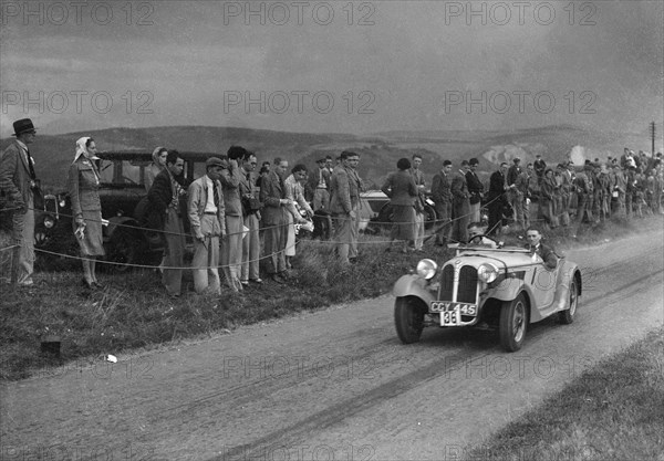 Frazer-Nash BMW 319/55 of EN Leon at the Bugatti Owners Club Lewes Speed Trials, Sussex, 1937. Artist: Bill Brunell.