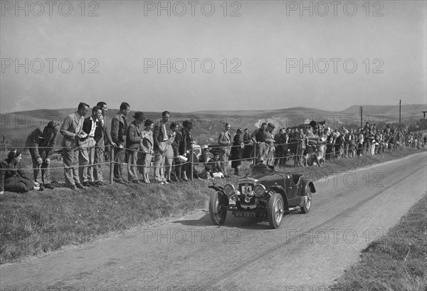 Frazer-Nash Interceptor competing in the Bugatti Owners Club Lewes Speed Trials, Sussex, 1937. Artist: Bill Brunell.