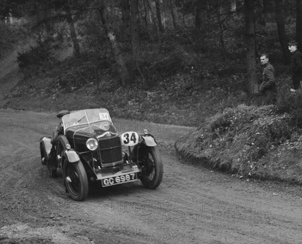 Standard Avon open 2-seater of AH Oxenford competing in the JCC Half-Day Trial, 1930. Artist: Bill Brunell.