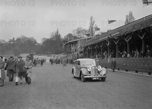 SS Jaguar saloon at a race meeting at Crystal Palace, London, 1939. Artist: Bill Brunell.