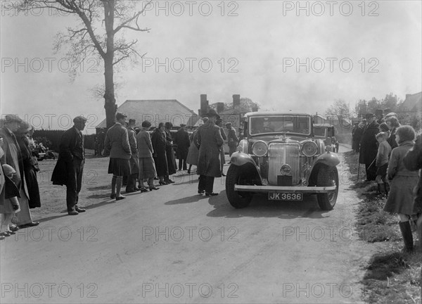 Armstrong-Siddeley Special Burlington sports saloon of AP Watson at the RSAC Scottish Rally, 1934. Artist: Bill Brunell.