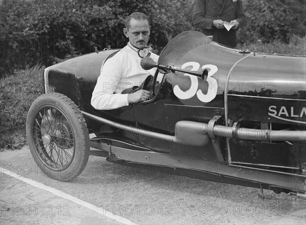 Goldie Gardner in his Salmson GS at the JCC 200 Mile Race, Brooklands, Surrey, c1920s. Artist: Bill Brunell.