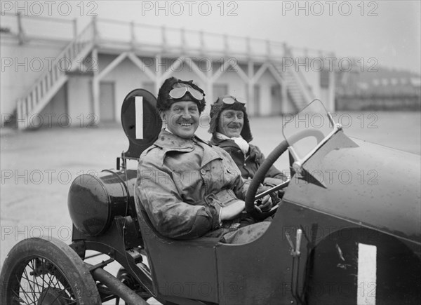 TB Andre in his Marlborough I at the JCC 200 Mile Race, Brooklands, Surrey, 1921. Artist: Bill Brunell.