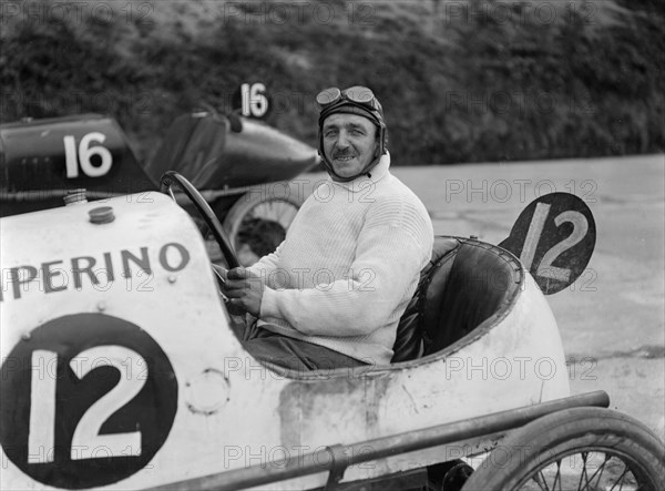 JS Wood in his Temperino at the JCC 200 Mile Race, Brooklands, Surrey, 1921. Artist: Bill Brunell.