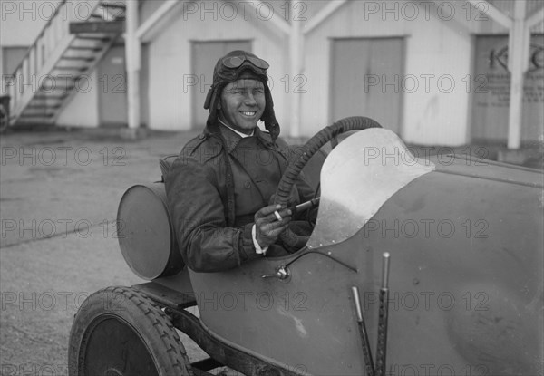 HJC Smith in his Eric-Campbell at the JCC 200 Mile Race, Brooklands, Surrey, 1921. Artist: Bill Brunell.