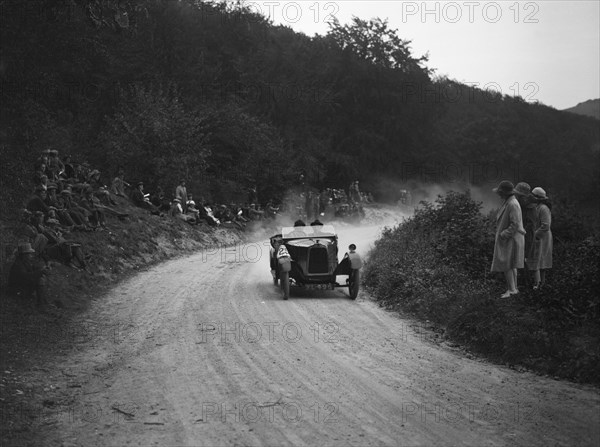 Talbot open 2-seater of Mrs Hawkes competing in a JCC hillclimb, South Harting, Sussex, 1922. Artist: Bill Brunell.