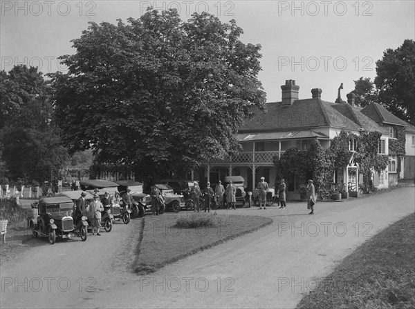 GWK cars at a demonstration event at Frensham Pond Hotel, Surrey, 1922. Artist: Bill Brunell.