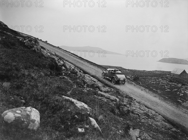 Jowett of M Johnstone at the Scottish Light Car Trial, Gruinard Bay, Ross and Cromarty, 1922. Artist: Bill Brunell.