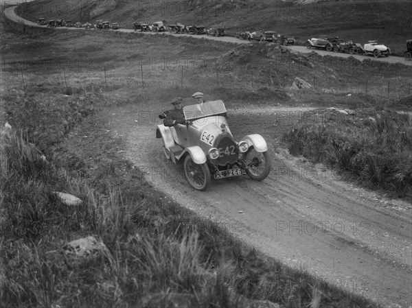 Bugatti of G Blackstock competing in the Scottish Light Car Trial, 1922. Artist: Bill Brunell.