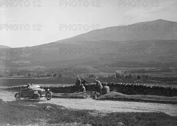 Lagonda open 2-seater of WH Oates competing in the Scottish Light Car Trial, 1922. Artist: Bill Brunell.