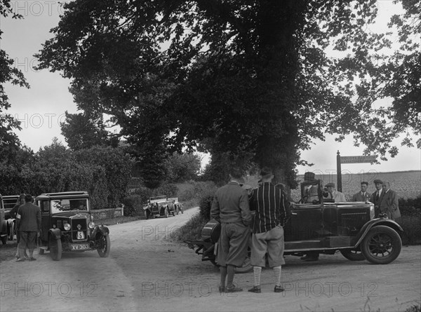 Standard and Morris at the JCC Inter-Centre Rally, 1932. Artist: Bill Brunell.