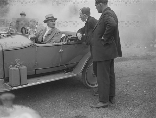 Selwyn Edge in an AC open 2-seater, Brooklands, Surrey, c1921. Artist: Bill Brunell.