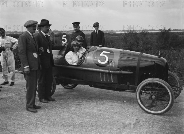 Peugeot of Percy Topping at the JCC 200 Mile Race, Brooklands, Surrey, 1921. Artist: Bill Brunell.