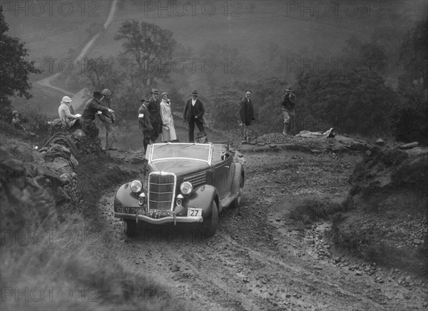 Ford V8 of CAH Cann competing in the MCC Sporting Trial, 1935. Artist: Bill Brunell.