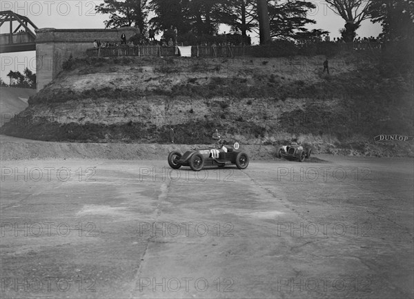 Talbot-Darracqs of Henry Segrave and Jules Moriceau, JCC 200 Mile Race, Brooklands, 1926. Artist: Bill Brunell.