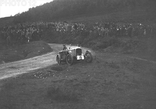 Vauxhall 30-98 of Humphrey Cook competing in the Caerphilly Hillclimb, Wales, 1922. Artist: Bill Brunell.