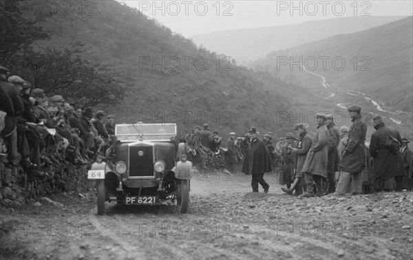 MG M type competing in the MCC Edinburgh Trial, 1931. Artist: Bill Brunell.