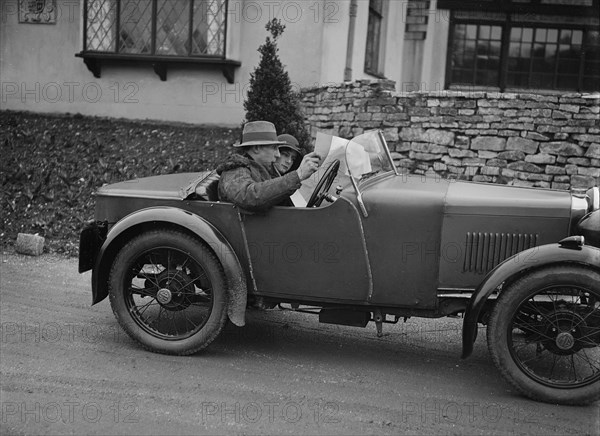 MG M type of V Brook at the JCC Half-Day Trial, 1930. Artist: Bill Brunell.