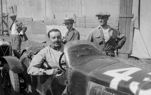 Boris Ivanowski in his Alfa Romeo at the Boulogne Motor Week, France, 1928. Artist: Bill Brunell.