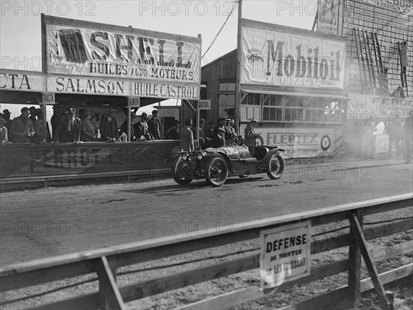 Amilcar C6 of Miss Maconochie competing at the Boulogne Motor Week, France, 1928. Artist: Bill Brunell.