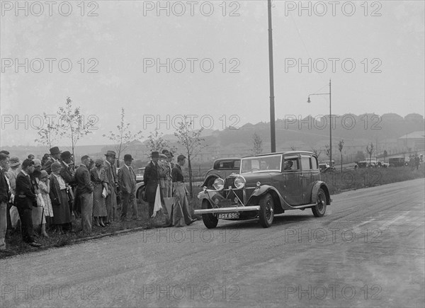 Talbot 95 saloon of CS Grant competing in the RSAC Scottish Rally, 1933 Artist: Bill Brunell.