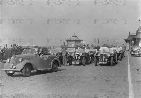 Standard Flying 8 of JB Murrell at the RAC Rally, Madeira Drive, Brighton, 1939. Artist: Bill Brunell.