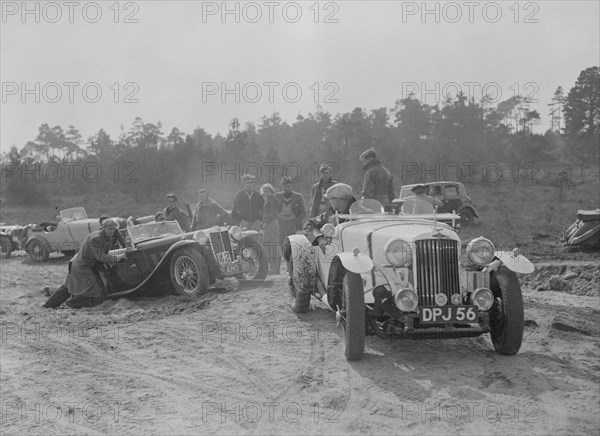 Talbot 10 Sports of DH Perring competing in the Great Weat Motor Club Trial, 1938. Artist: Bill Brunell.