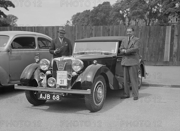 MG SA of AC Hess at the South Wales Auto Club Welsh Rally, 1937 Artist: Bill Brunell.