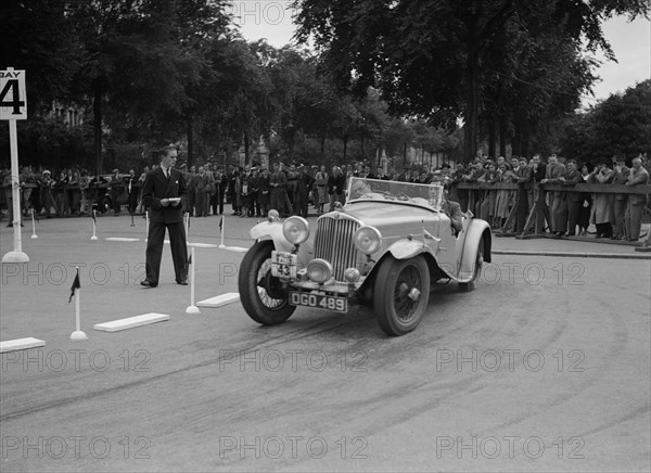 AC of LP Jaques competing in the South Wales Auto Club Welsh Rally, 1937 Artist: Bill Brunell.