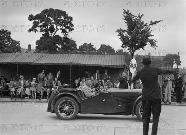 MG TA of Archie Langley of the Musketeers team at the South Wales Auto Club Welsh Rally, 1937 Artist: Bill Brunell.