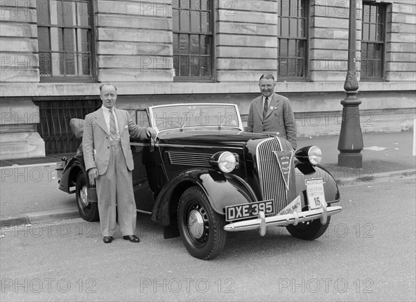 Opel cabriolet of AT Morse at the South Wales Auto Club Welsh Rally, 1937 Artist: Bill Brunell.