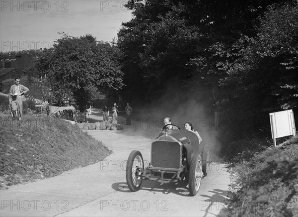 RGJ Nash driving Vieux Charles III, 1912 Lorraine-Dietrich, at the VSCC Croydon Speed Trials, 1937. Artist: Bill Brunell.