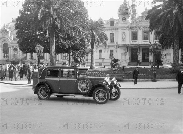 Talbot 14/45 of Kitty Brunell competing in the Monte Carlo Rally, Monaco, 1930. Artist: Bill Brunell.