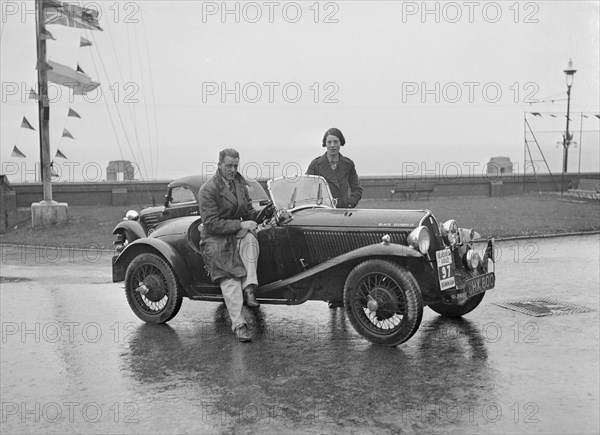 Fiat Balilla 508S of SGE Tett of the Black Diamond III team at the Blackpool Rally, 1936. Artist: Bill Brunell.