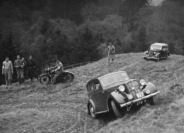 Morris Twelve of PK Potter competing in the MCC Edinburgh Trial, Roxburghshire, Scotland, 1938. Artist: Bill Brunell.