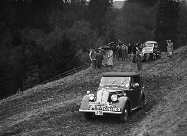 Standard of ADC Gordon competing in the MCC Edinburgh Trial, Roxburghshire, Scotland, 1938. Artist: Bill Brunell.