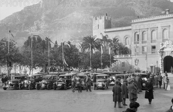 Cars at the Monte Carlo Rally, Monaco, 1929. Artist: Bill Brunell.