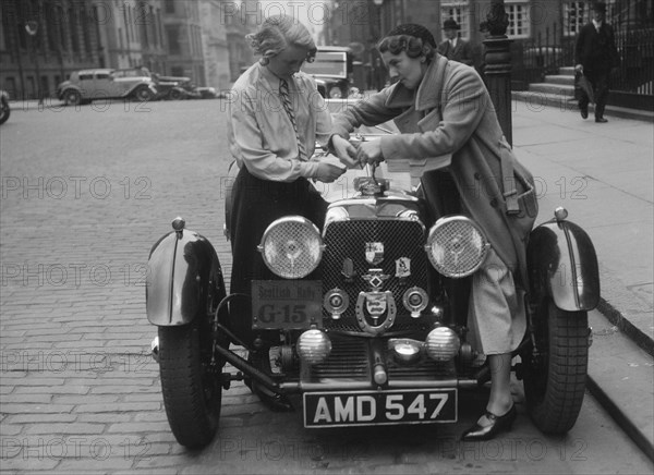 Aston Martin of Kitty Brunell at the RSAC Scottish Rally, 1933. Artist: Bill Brunell.