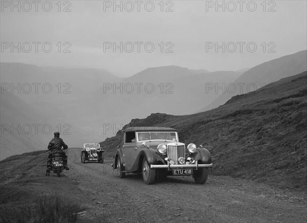 MG SA and MG PB competing in the MG Car Club Abingdon Trial/Rally, 1939. Artist: Bill Brunell.