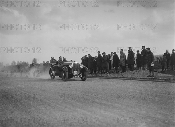 Wolseley Hornet of AL Watson competing in the Inter-Varsity Speed Trial, Eynsham, Oxfordshire, 1932. Artist: Bill Brunell.