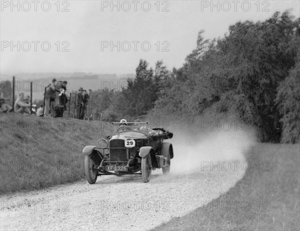 Vauxhall 30/98 known as Rouge et Noir competing in the Oxford Speed Trials, c1930. Artist: Bill Brunell.