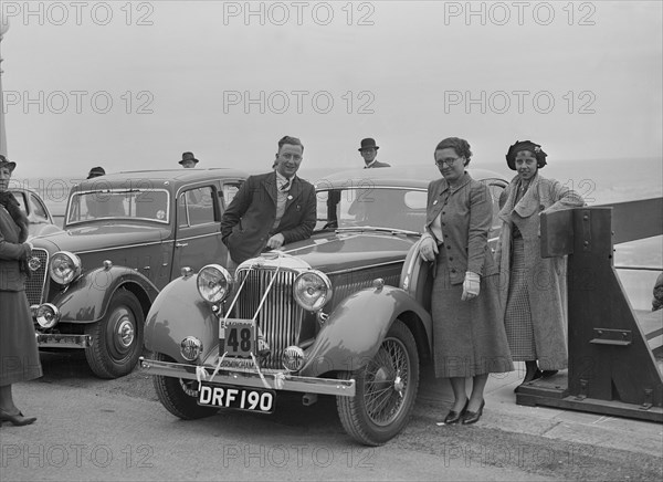 Jaguar SS of RE Sandland at the Blackpool Rally, 1936. Artist: Bill Brunell.