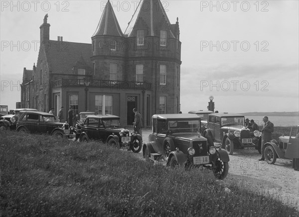 Cars competing in the B&HMC Brighton Motor Rally, John O'Groats, Scotland, 1930. Artist: Bill Brunell.