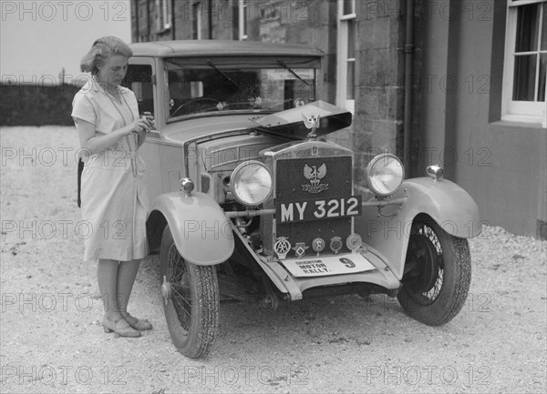 Bianchi saloon of Kitty Brunell at the B&HMC Brighton Motor Rally, 1930. Artist: Bill Brunell.