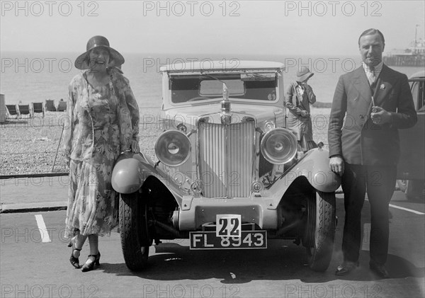 MG 18/80 of Mrs R Gough at the B&HMC Brighton Motor Rally, 1930. Artist: Bill Brunell.