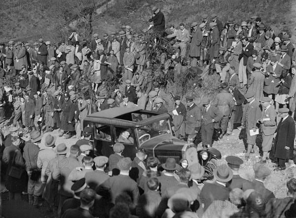 Swift competing in the MCC Lands End Trial, Beggars Roost, Devon, 1929. Artist: Bill Brunell.