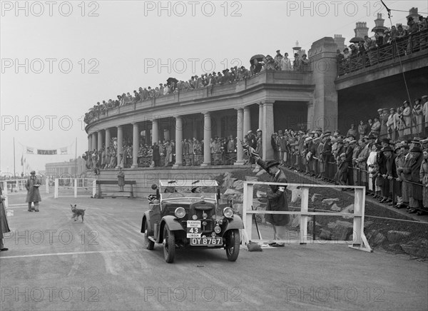 Morris Minor of T Wagner competing in the Blackpool Rally, 1936. Artist: Bill Brunell.